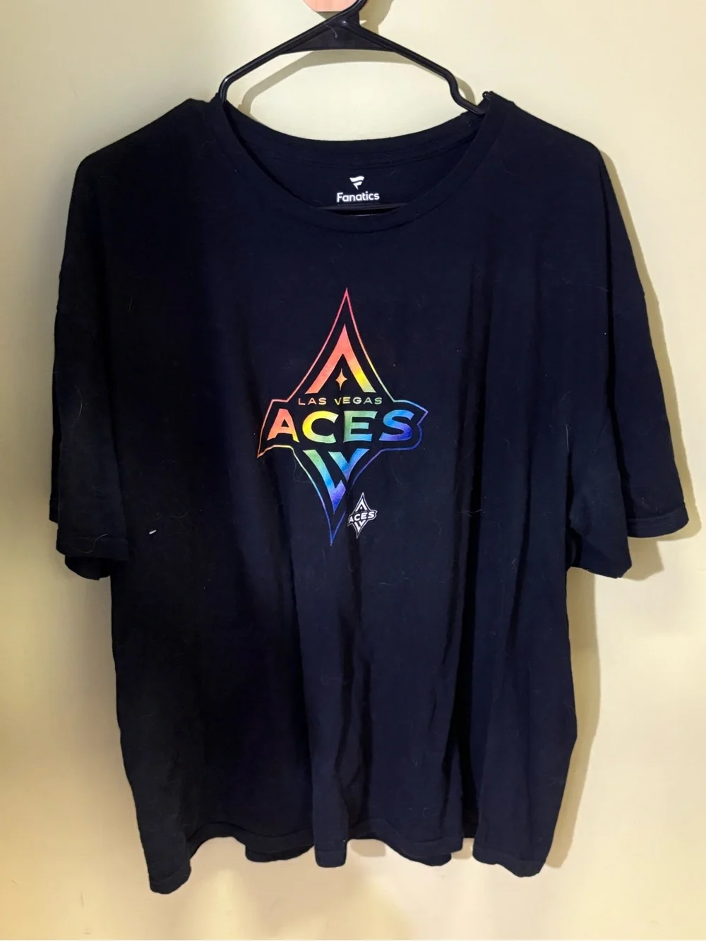 Fanatics Black Logo Tee with Cream Accent